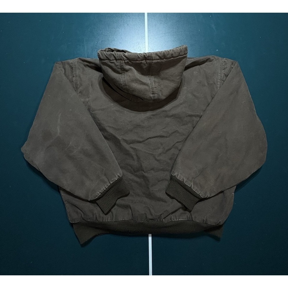 Vintage Walls Work Wear Jacket Men's Large Brown Duck Canvas Fleece Lined Hooded - Picture 11 of 14